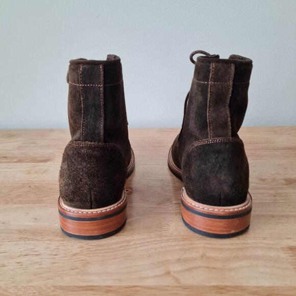 Nisolo Amalia All Weather Suede Lace Up Ankle Boots Booties Dark Olive 8 - Picture 3 of 7